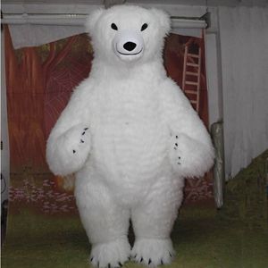 Costume de mascotte ours polaire personnalisé professionnel dessin animé énorme ours en peluche blanc vêtements de personnage animal Halloween festival fête déguisement