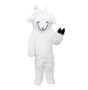 Disfraz de Mascota de cabra blanca personalizado profesional, dibujos animados, personaje de oveja de peluche largo blanco, ropa, festival de Halloween, fiesta, vestido de lujo