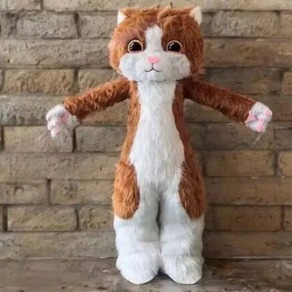 Costume de chat en peluche mignon professionnel, vêtements de poupée de dessin animé, Furuit d'animal, ensemble complet amusant de Costume de mascotte de Performance, accessoires d'Halloween