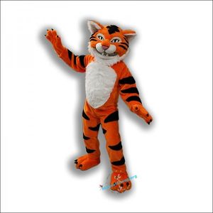 Costume de mascotte de tigre mignon professionnel, vêtements de Performance de dessin animé de marche, accessoires de terre