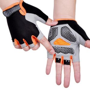 Professionele fietsen Anti-slip anti-Sweat Men Vrouwen Halve vingerhandschoenen Ademend anti-shock sporthandschoenen fietsen fietshandschoen 8 kleuren