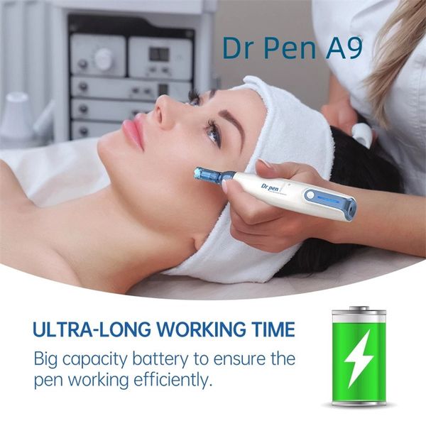 Dermapen professionnel Dr pen A9, appareil de microneedling sans fil, dissolvant de vergetures, élimination des cicatrices d'acné, traitement des taches par micro-aiguilles, stylo Derma