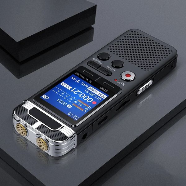 FreeShipping Professional Dictaphone mini enregistreur vocal numérique activé par la voix stylo 8 Go enregistrement PCM Dual mic denoise HIFI lecteur MP3