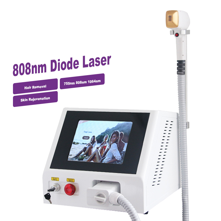 Professionele diode laser ontharing 808 nm mijlsman ontharing pijnloos ￩￩n handvat wit draagbaar spa -gebruik