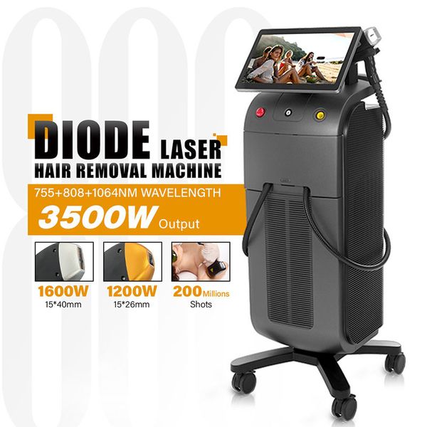 Diode professionnelle Laser Épilation de cheveux Machine de beauté Épiilation indolore pour le visage Body Beauty Salon Diode Lazer 808NM Équipement 3 Longues d'onde PerfectLaser