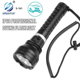 Linterna de buceo profesional IP68 Linterna potente a prueba de agua Linternas LED de alta potencia Profundidades de buceo de hasta 100 metros J220713