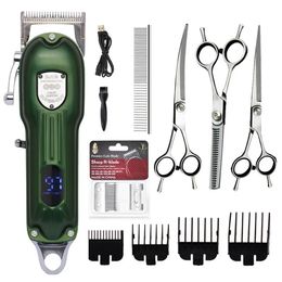 Coiffeurs de chien professionnel Clipper tout en métal rechargeable Trimmer pour animaux de compagnie Cat rasoir Machine de coupe PETS LOW NOICE HATHAGHING RAIMUT 240424