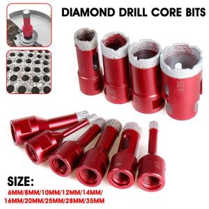 Professionele boorbits 6mm-35 mm Diamant droge bit M14 Draadkern vacuümbraas boren keramisch graniet marmer tegelgatzaag