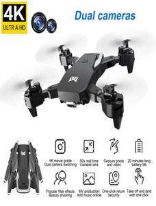 Drone professionnel 4k hd double caméra gps gps pliable rc avion wifi fpv 20min quadcopter kids toys extérieur kk6 new helicopt1536270