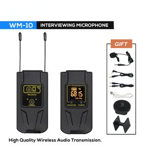 Professionele DSLR Camera Wireless Microphone System WM10 -ontvanger met revers MIC WM101 Zending YouTube Video -opname Stage