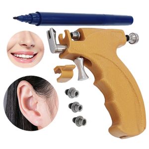 Pistolet de perçage d'oreille professionnel Machine boucle d'oreille goujons en acier oreille nez nombril Kit de corps outil de perçage de sécurité