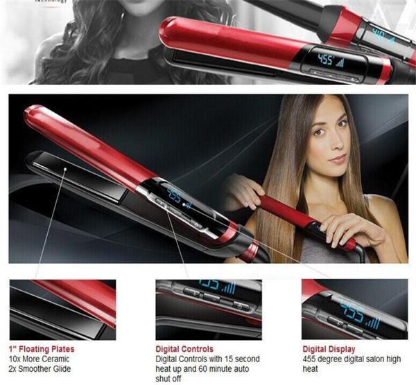 Coiffeur de chauffage rapide électrique professionnel Cerramic de fer 1039039 Flat Slackerner Smooth Hair Swisher Iron1861479