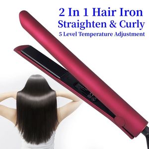 Cheveux électriques professionnels lisser les cheveux curler Fer plat 2 1 Céramique Tourmaline Cheveux religés Curling Iron Corruption 231227