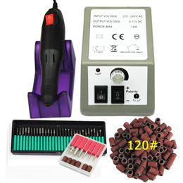 Professionele Elektrische Nail Boor Machine Set Nail Art File 36 Bits 120 "Sanding Band Acrylic Nail Art Equipment Tool Cutter Kit