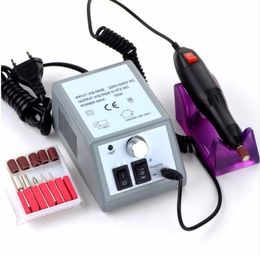 Taladro eléctrico profesional para uñas, máquina de manicura con taladros, 6 bits, pedicura, manicura, equipo de arte de uñas, lima electrónica para uñas