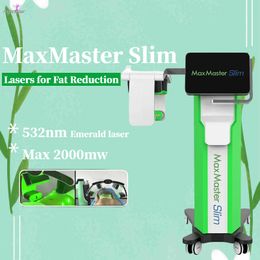 Máquina profissional de emagrecimento, laser esmeralda, lipo, laser, modelagem corporal, equipamento de remoção de celulite, 532nm, uso em salão de beleza