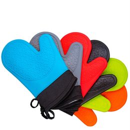 Professionnel Extra Long Silicone Four Mitt Kitt Imperproof non-glip Potholder Gants Cooking Baking Glove Home Tools 0416