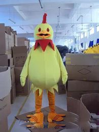Usine professionnelle Halloween gros poulet jaune fier mascotte Costumes carnaval adulte Fursuit dessin animé robe