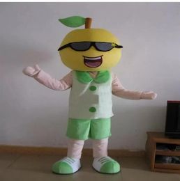 Professionele fabriek Halloween Lemon Boy Mascot Costumes Kleding Carnaval Adult Fursuit Cartoon Dress