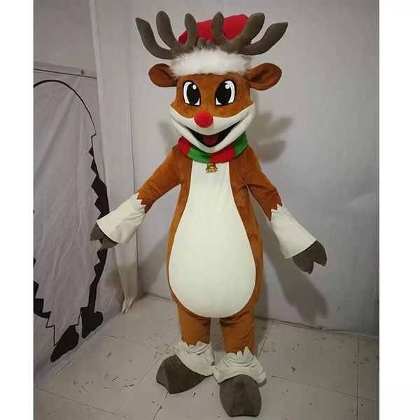 Costume de mascotte de renne d'Halloween d'usine professionnelle de haute qualité personnaliser le personnage de thème d'anime en peluche d'animal de dessin animé taille adulte