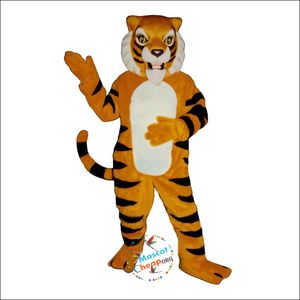 Costume de mascotte de tigre féroce professionnel, Costume de marche, dessin animé, vêtements de Performance sur terre, accessoires de terre