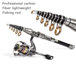 Rielle de pêche professionnelle Fibre de carbone 1524m Sea River Fishing Ultralight Telescopic Spinning Ring Rod Fishing Stick4501560