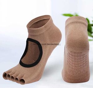 Professionele Vijf Teen Yoga Sokken Open Tenen Ademende Antislip Pilates Sok Vrouwen Fitness Backless Toeless Half Sox slipper voor Ballet Dans