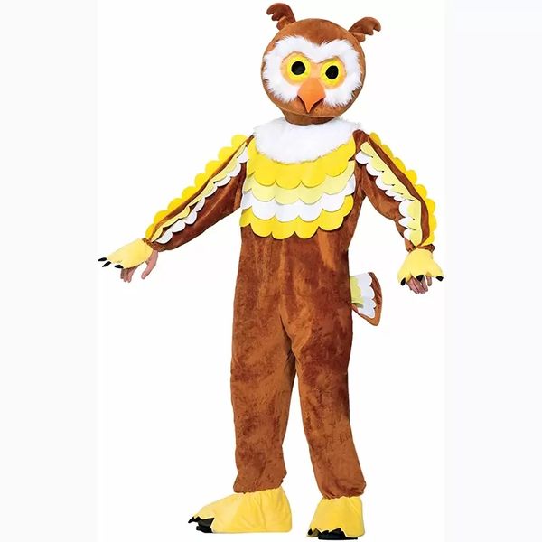 Costume de mascotte de hibou moelleux professionnel Halloween noël robe de soirée fantaisie costume de personnage de dessin animé carnaval unisexe adultes tenue