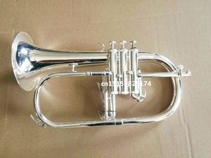 Professionele flugelhorns verzilverde b platte bb professionele trompet top messing muziekinstrumenten trompete hoorn
