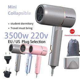 Profesional plegable Ion de cabello negativo 3500W y aire frío Salón de secado rápido Peluquería Styler Tool Mini Viaje portátil 220727