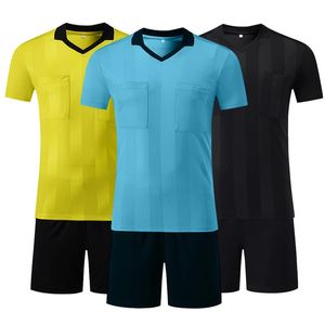 Professionele Voetbal Scheidsrechter Jerseys Shirt Korte Sets Klassieke Kleur Vneck Mannen Voetbal Rechter Uniformen DIY Aangepaste 240122