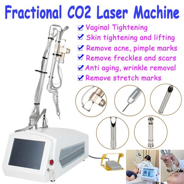 Máquina láser de CO2 fraccional profesional para eliminar estrías, eliminación de cicatrices de arrugas, tubo de Metal RF, equipo de estiramiento Vaginal para estiramiento de la piel