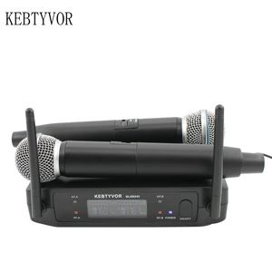 Sistema de micrófono inalámbrico de karaoke de mano dual profesional GLXD242/BETA58 UHF