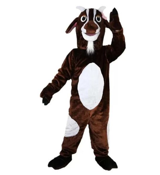 Costume de mascotte de chèvre professionnel, tenue de personnage de dessin animé pour adulte, Photo de groupe, grande fête