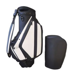 Professionele golfstandzakken Standaard Waterdichte PU Travel Sportpakket Grote capaciteitsbehandeling Accessoire Wit wit
