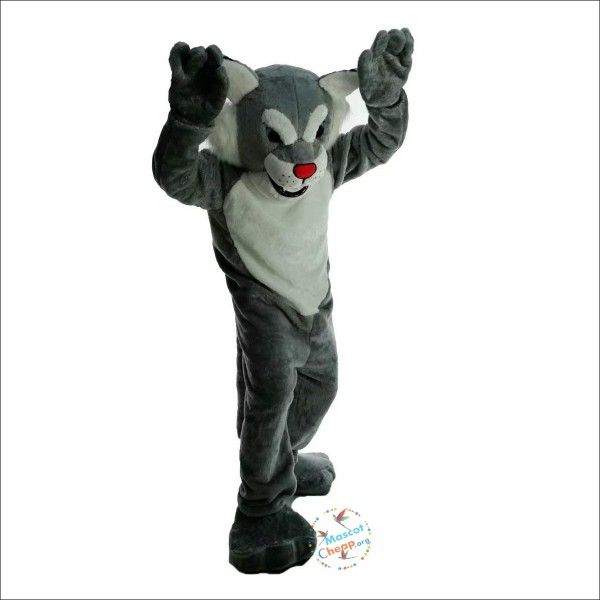 Costume professionnel de mascotte de chat sauvage de tigre gris, vêtements de Performance de dessin animé de marche, accessoires de terre