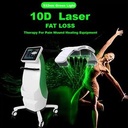 Máquina profesional de adelgazamiento con láser verde Eliminación de celulitis corporal Estiramiento de la piel Equipo de salón de belleza Dispositivo de forma de estimulación muscular con láser de diodo de 532 nm