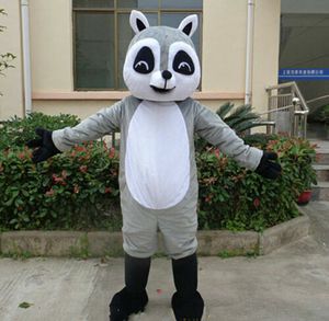 Costume de mascotte professionnel gris raton laveur Panda ours, dessin animé de marche, vêtements de Performance sur terre, accessoires de terre