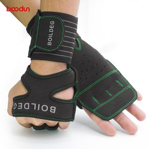 Guantes de gimnasio profesional Culturismo Deportes Ejercicio Guantes de levantamiento de pesas Musculación con mancuernas Entrenamiento Deporte Fitness Guantes Q0107