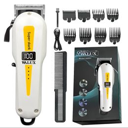 Coiffe de cheveux professionnel Clipper puissant batterie de lithium USB Trimage chargé LCD Affichage de la maison Machine de coupe de cheveux raser de barbe 240327