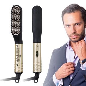 Peigne à cheveux professionnel brosse barbe lisseur multifonctionnel défriser les cheveux peigne bigoudi chauffage rapide outils de coiffure 240306