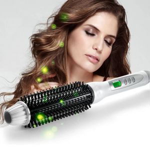 Hair Curler Curling Curling Iron Tourmaline Ceramic Brush Brosting LCD Display Style Curly Tools 240515