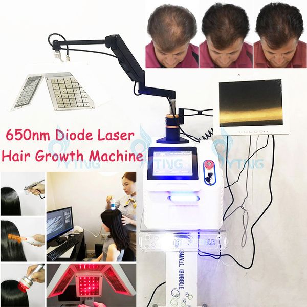 Machine de croissance des cheveux de repousse des cheveux professionnels 650 nm Diode Laser Laser Perte de coiffure Traitement du cuir chevelu