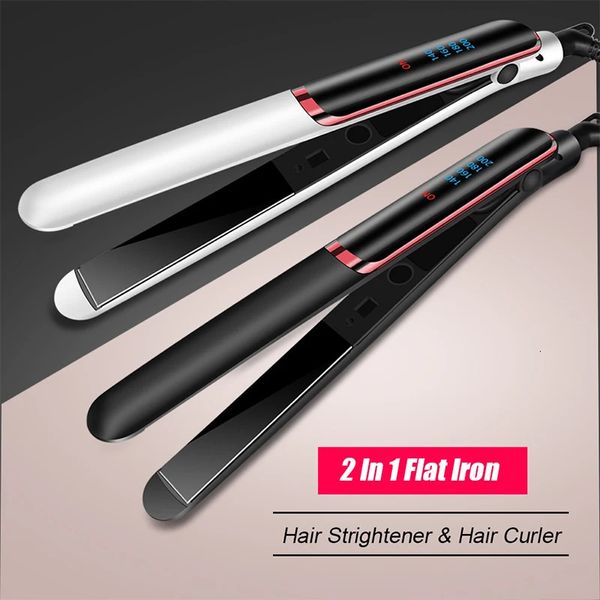 Coiffes de cheveux professionnels Ceramic ionic Fast HeatUp Flat Iron Négatif Ion LCD Affichage 240411