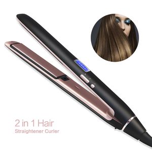 Professionele Stijltang Curler 2 In 1 Flat Iron Haar Rechttrekken Krultang Elektrische Haar Crimper Styler 240219