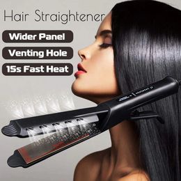 Lisseur de cheveux professionnel Fourgear fer plat plaque chauffante en céramique humide sec chauffe outil de coiffure de lissage rapide 240126