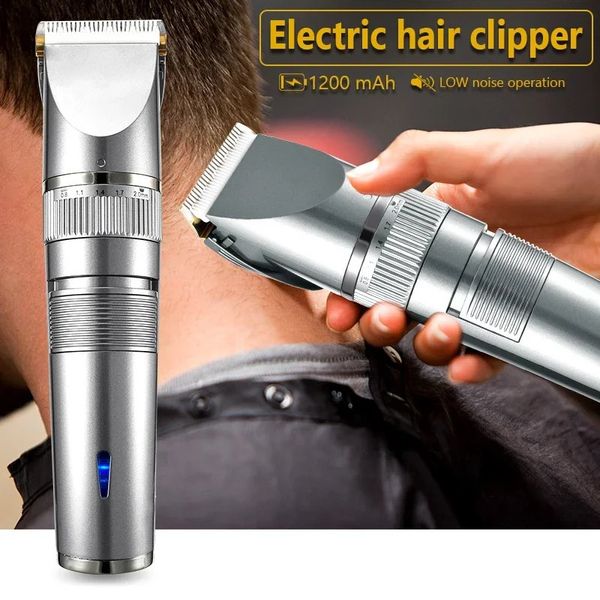 Tondeuse à cheveux professionnelle numérique USB tondeuse rechargeable pour hommes coupe de cheveux lame en céramique rasoir coupe-barbier Machine 240315