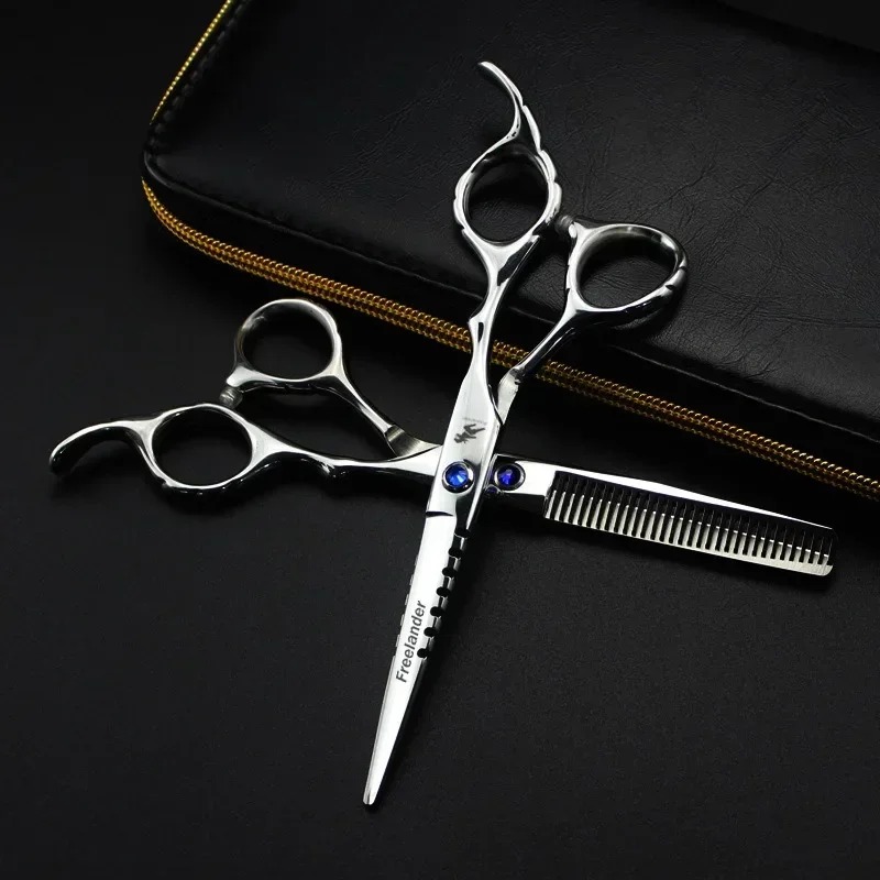Professionele kapselschaar 6 -inch 440C Barber Shop Hairdresser's Cutting Dunning Tools Hoge kwaliteit Salon Set