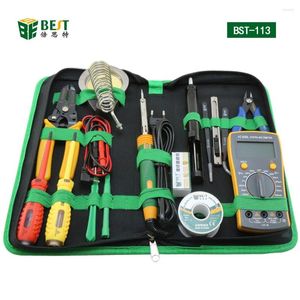 Ensembles d'outils à main professionnels 16 en 1 ménage avec tournevis fer à souder multimètre et pince à épiler pour téléphone portable PC réparation BST-113