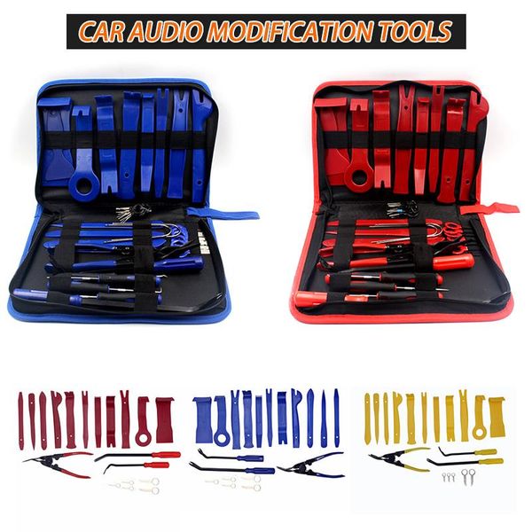 Ensembles d'outils à main professionnels 19/38 pièces Kit intérieur de démontage de voiture enlèvement Audio panneau de garniture tableau de bord lecteur DVD Auto